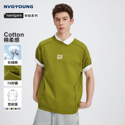 NVG·YOUNG夏季7A抑菌长绒棉宽松圆领短袖T恤 126.6元 - 86线报