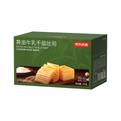 京东京造黄油水牛乳千层吐司1kg 18.9元 - 折送网