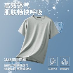 短袖t恤男2026夏季冰丝休闲大码运动透气上衣跑步干活穿吸汗CJDP短袖白色3XL 1.9元 - 86线报