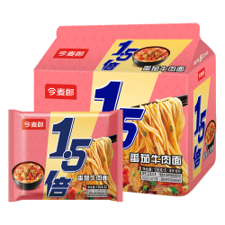 今麦郎方便面泡面袋装1.5倍速食宵夜番茄牛肉味拉面126g*5袋 7.9元 - 86线报