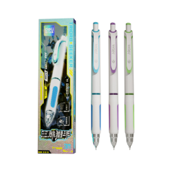 得力六边形战士三珠猎手按动中性笔首创顺滑三球珠0.5mm CS头黑色3支装SS003-3 6.1元 - 86线报