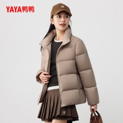 鸭鸭2026反季新款羽绒服女立领短款面包服时尚简约加厚保暖外套Y 102元 - 86线报
