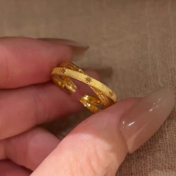 花饰庄园金色拉丝双层交叉星芒戒指女小众设计精致复古食指戒 15.9元 - 86线报