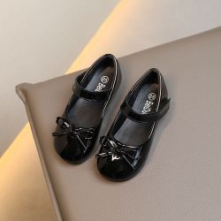 女童小皮鞋儿童公主鞋学生演出鞋黑色软底幼儿园红色小皮鞋蝴蝶结 19.8元 - 线报酷