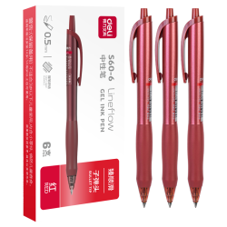 得力S60按动中性笔红色0.5mm6支装 13.6元 - 86线报