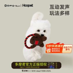 华元宠具多摩君联名小狗自嗨解闷磨牙拔河耐磨耐咬咬绳绳结互动发声玩具 13元 - 86线报