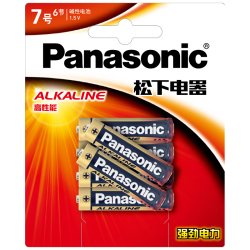 Panasonic 7号碱性电池 1.5V 6粒装 LR03BCH/6B LR03BCH/2M - 美泡泡