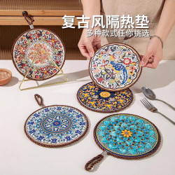 米良品复古陶瓷软木防滑隔热垫2个装 19.9元 - 美泡泡