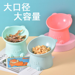植相国 猫碗可爱防黑下巴倾斜高脚护颈家用猫盆狗碗饮水宠物碗食盆防打翻 - 86线报