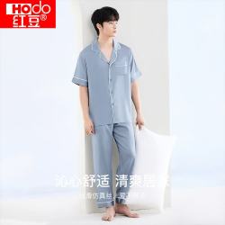 Hodo男女同款夏季冰丝短袖短裤睡衣家居服套装 55.9元 - 86线报