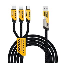 艾勒丝汀超级快充兼容240W/120w二拖三数据线适配苹果安卓 9.8元 - 线报酷