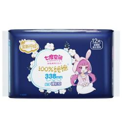 七度空间少女超薄透气100%纯棉亲肤超长夜用卫生巾338mm12片 5.4元 - 86线报