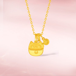 周六福叮当猫黄金项链女足金吊坠生日礼物计价A0681077约3.7g 40+5cm 4424元 - 86线报