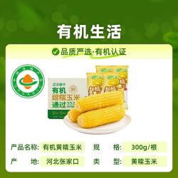 金沃瑞丰有机新鲜粘糯甜黄糯玉米300g*5/8根真空包装 13.5元 - 折送网