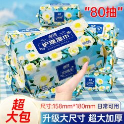 蓝漂超大包80抽湿纸巾家庭实惠装婴儿手口屁可用加大加厚湿巾纸抽正品 5.01元 - 86线报