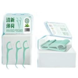 薄荷牙线盒装超细牙线棒成人家用便携超细随身剔牙签50支*5盒 7.9元 - 86线报