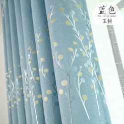 富米丽三角28加厚遮光窗帘1片宽1.5*高2.2挂钩玉树/蓝色不加工布料 17元 - 线报酷