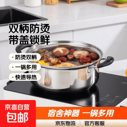 不锈钢汤锅奶锅炖锅煮粥煲汤锅单柄锅泡面煮奶锅牛奶锅学生宿舍锅 16cm双柄汤锅 3.9元 - 86线报