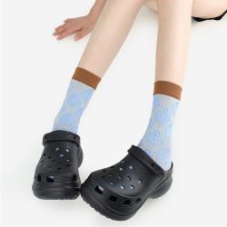 蜜乐森 女士撞色浮雕中筒袜 53263 该价格商品规格 颜色分类 浅蓝 1双装 - 86线报
