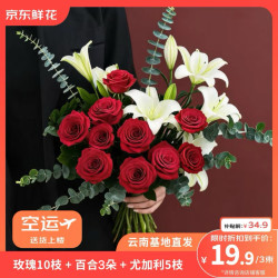 京东鲜花玫瑰康乃馨六初花混合花束10枝+10枝+10枝 19.9元 - 清风线报
