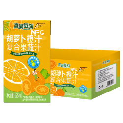 真果每刻胡萝卜橙汁100%复合零添加果蔬汁儿童果汁饮料好喝0脂125ml*12盒整箱 8.38元 - 86线报
