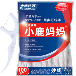 小鹿妈妈剔牙线签100支*5袋便携一次性牙线棒 14.9元 - 86线报