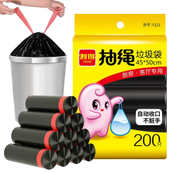 RDE垃圾袋抽绳家用手提式特加厚黑色免撕点断中号大号 18.9元 - 86线报