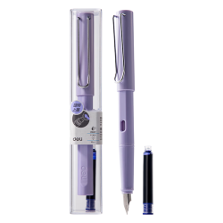 得力EF明尖钢笔学生文具速干正姿练字1笔1晶蓝墨囊1吸墨器紫色S5 10.46元 - 86线报