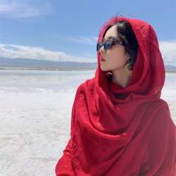 夏金采女士多功能围巾721116 190cm 毛边-酒红色 17.83元 - 86线报