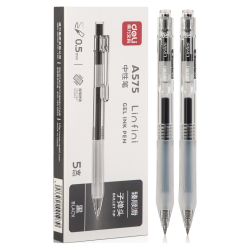 得力DL-A575按动中性笔黑色0.5mm5支装 6.4元 - 86线报