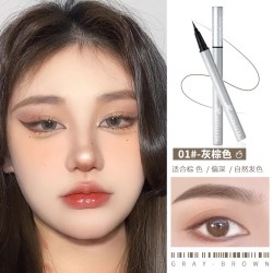 MONLEYTA极细液体水眉笔防水防汗持久不易脱色根根分明卧蚕下至超细头01灰棕色2支装0.5ml - 86线报