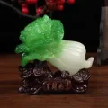 鲸意 创意仿玉白菜百财如意摆件