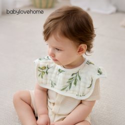 Babylove婴儿围嘴纯棉纱布花瓣新生儿口水巾防水防吐奶宝宝围兜 16.63元 - 线报酷