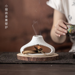 茉舟小烟囱壁炉陶瓷香薰炉圣木雪松鼠尾草家用装饰氛围摆件茶道配件木垫一个 9.3元 - 86线报