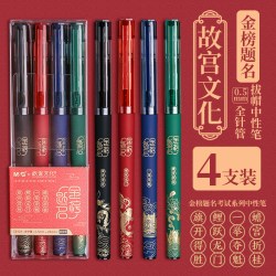 晨光故宫联名考试专用中性笔拔帽款碳素黑笔速干状元笔金榜题名中考文具大容量高考专用笔直液式签字笔 - 86线报