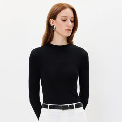LILY 2026秋新款女装羊毛混纺高领纯色修身长袖内搭上衣T恤打底衫 128.37元 - 86线报