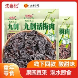 宏泰记九制话梅肉酸梅干无核梅肉干杏梅子零食 9.60元 - 线报酷