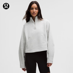 lululemon女士半拉链烟囱领拉绒卫衣LW3JZRS超浅灰S 520元 - 86线报