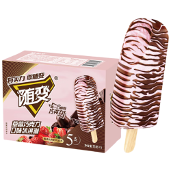 蒙牛随变草莓巧克力口味冰淇淋75gx5支雪糕 81.55元 - 86线报