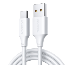 绿联超级快充数据线白色Type-C USB-A 100W PVC 1米 6A 10.9元 - 86线报