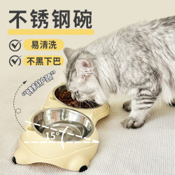 疯狂的主人猫碗双碗不锈钢狗碗宠物碗防打翻食盆猫咪粮盆喝水一体宠物用品 13.72元 - 86线报