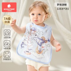 科巢婴儿口水巾新生儿围嘴宝宝罩衣春夏季薄款纯棉纱布防水围兜防吐奶 12.2元 - 86线报
