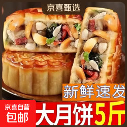 老五仁多口味天然大个五仁月饼中秋月饼独立包装两种口味混合装500g 10.9元 - 86线报
