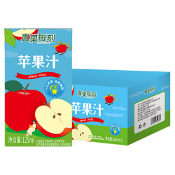 真果每刻苹果汁100%含量纯果汁零添加饮品0脂饮料125ml*12盒 6.8元 - 86线报