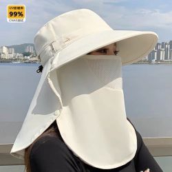 夕纪全方位防晒紫外线透气面罩夏季护颈一体帽 13.9元 - 86线报