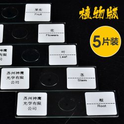 萨伽标本5+5显微镜标本载玻片套装植物标本5片 12.7元 - 美泡泡