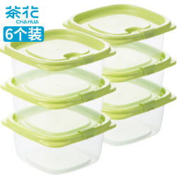 茶花冰箱保鲜盒塑料饭盒餐盒密封盒储物盒6个装460ML 10.07元 - 86线报