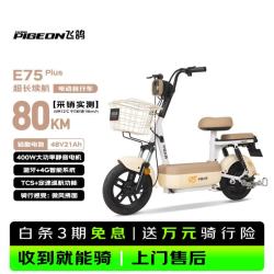 飞鸽 电动自行车 E75Plus 80KM铅酸电池48V21Ah 原价1610元 - 线报酷
