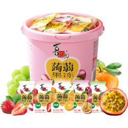 喜之郎蒟蒻果汁果冻魔芋葡萄荔枝大桶可吸0脂低脂儿童零食小吃 9.9元 - 线报酷
