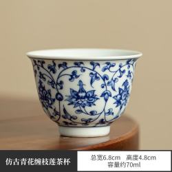 景盏手工仿古青花茶杯70ml 16.8元 - 86线报